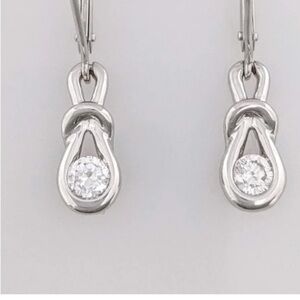 RS COVENANT Love Knot dangling earrings with 2ct Cz new in packaging